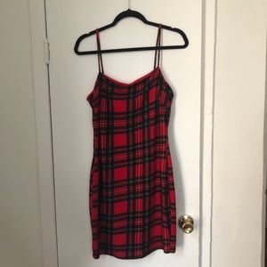 Plaid print mini dress